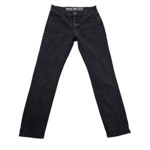 Vintage Genes Black Jeans Men's 30W 30L Black French Terry Denim Stretch EUC LN